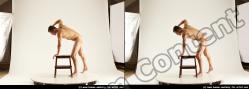 Nude Man White Sitting poses - simple Athletic Short Brown Sitting poses - ALL 3D Stereoscopic poses Realistic